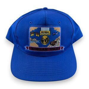 Vintage Korean War Nissun Cap Snapback Hat Cap Korea Veteran Vet Men Women Blue